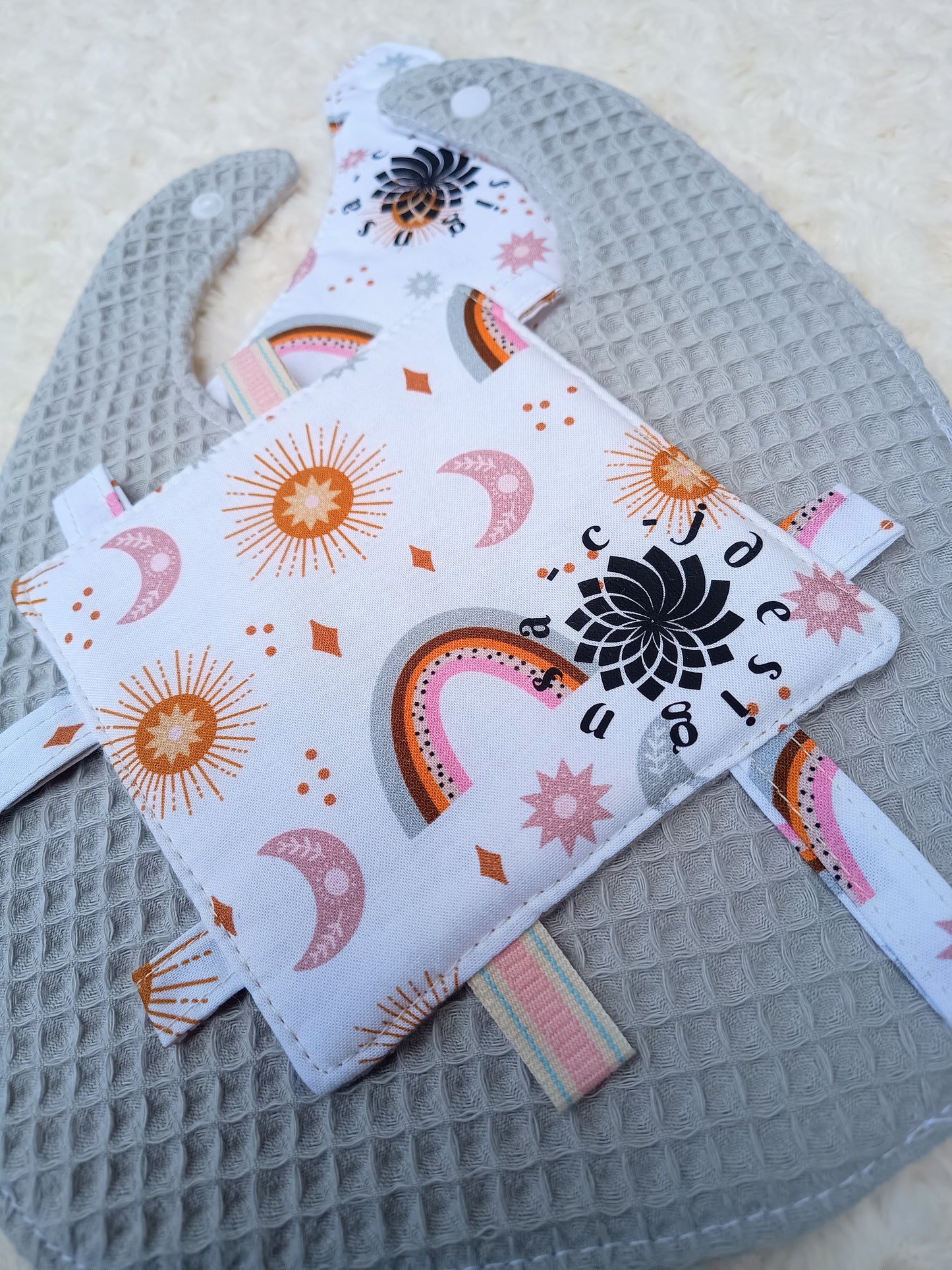 Rainbow, Sun & Stars Bib Set - a-c-jdesigns