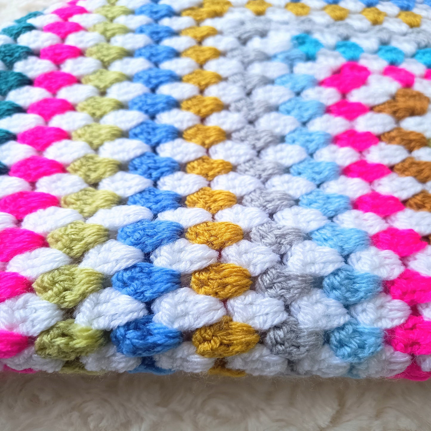 Granny Square Baby Crochet Blanket - a-c-jdesigns