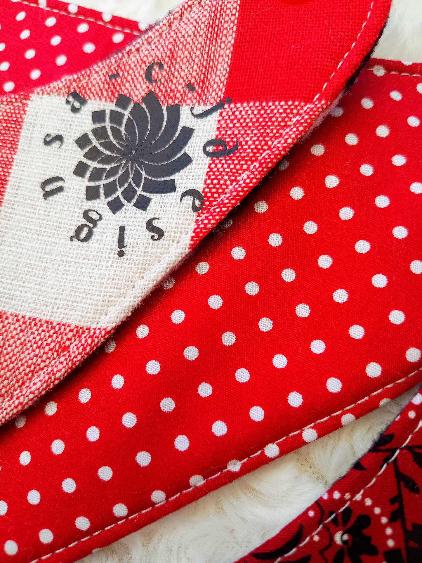 Classic Red Collection Bandana Style Bib Set - a-c-jdesigns