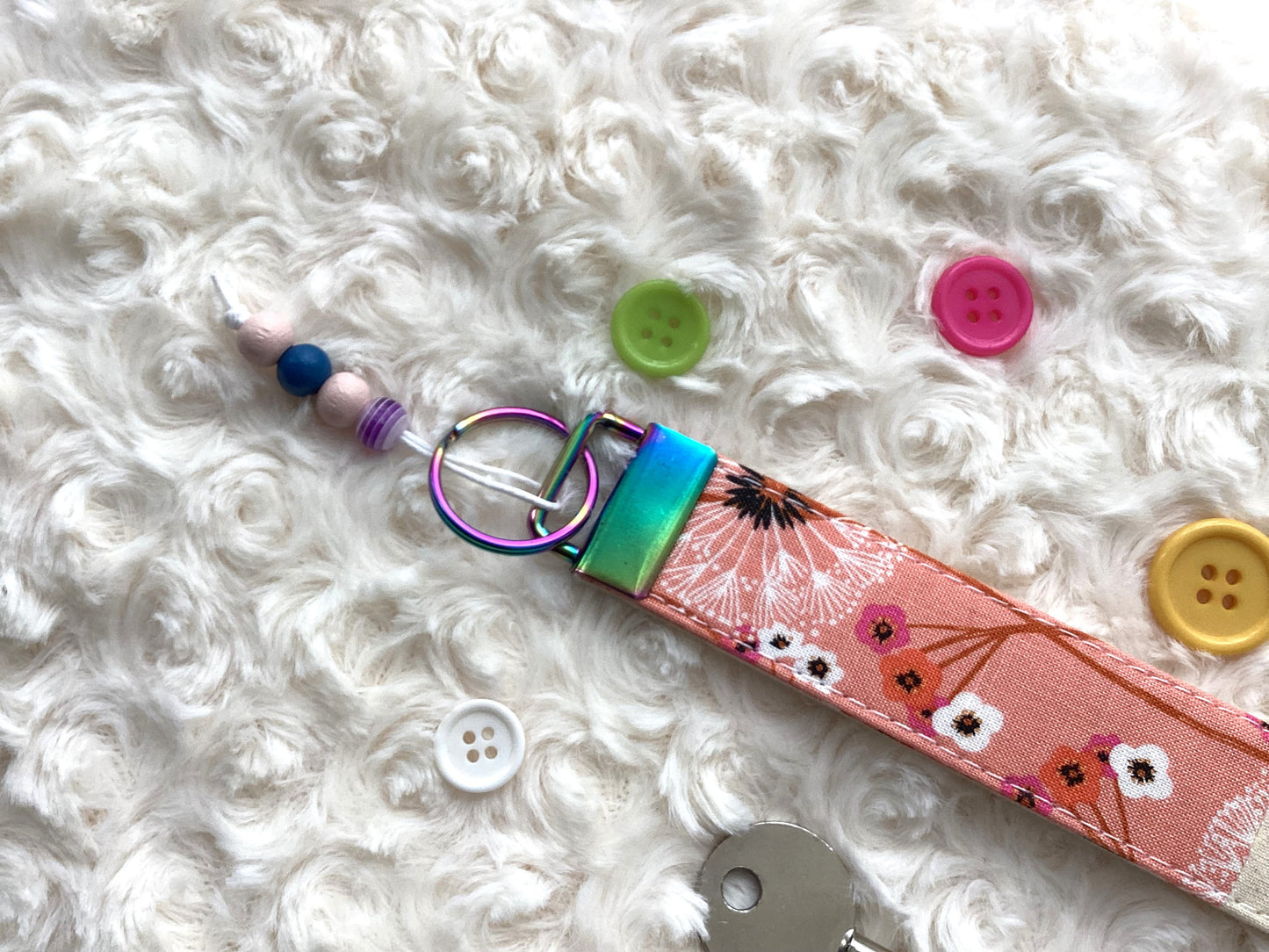 Canvas & Floral Wristlet - a-c-jdesigns