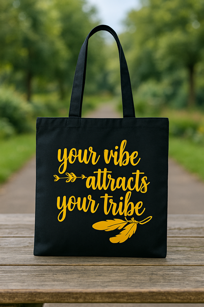 Black Canvas Quoted Bag