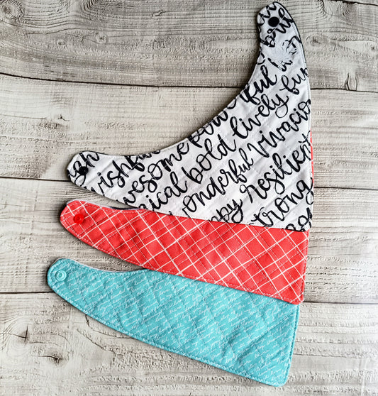 Graffiti Red and Blue 3 Piece Bib Set