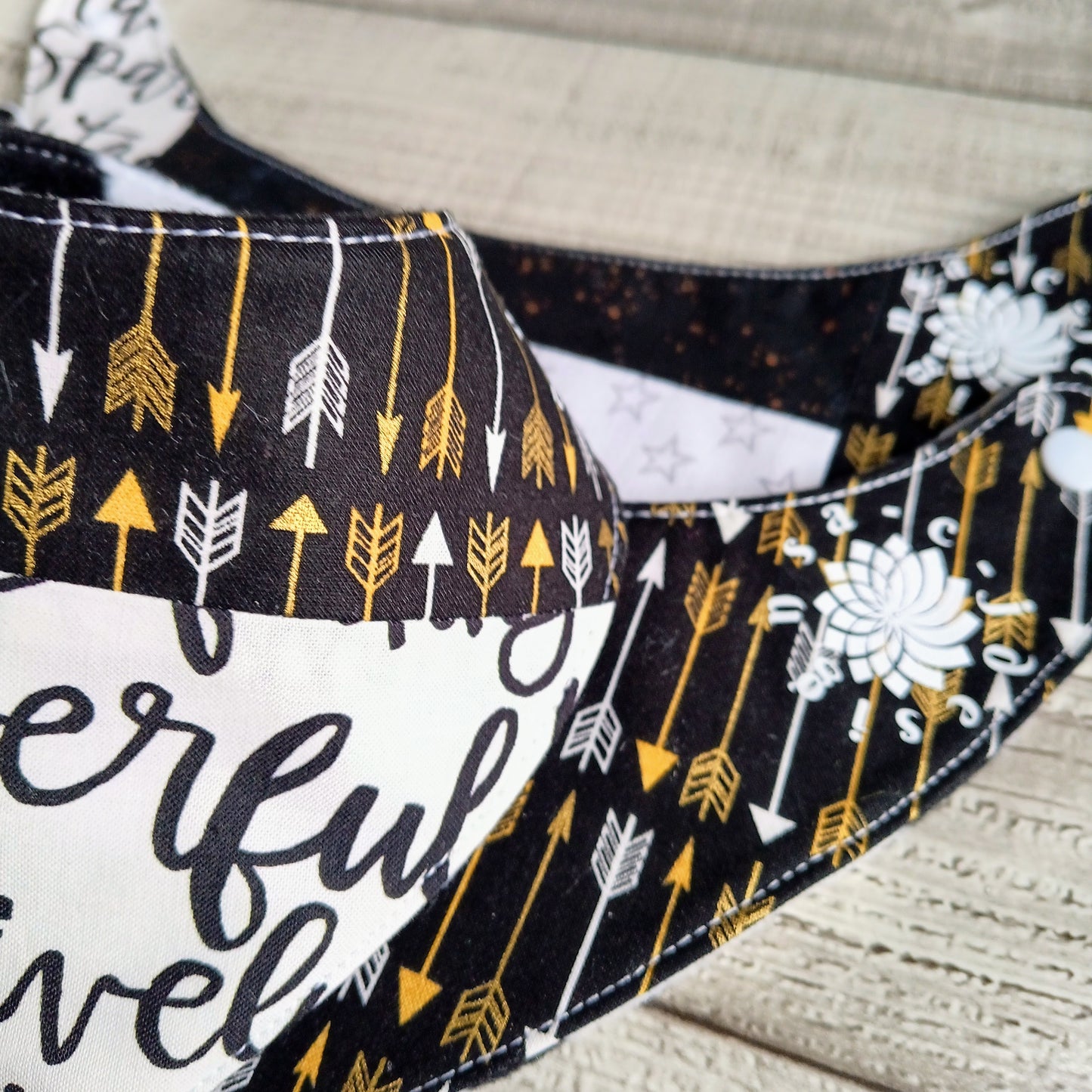 Black White & Gold 3 Piece Bib Set