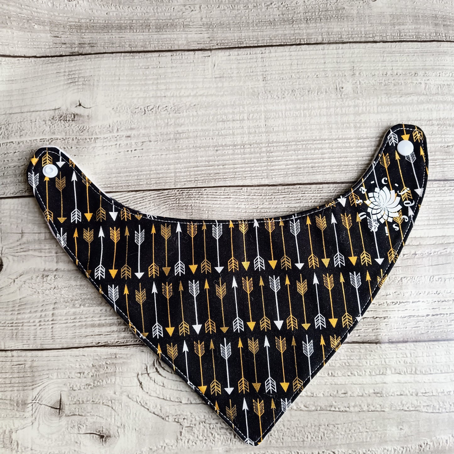 Black White & Gold 3 Piece Bib Set