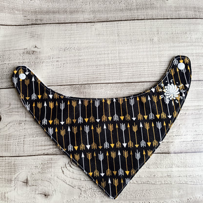 Black White & Gold 3 Piece Bib Set