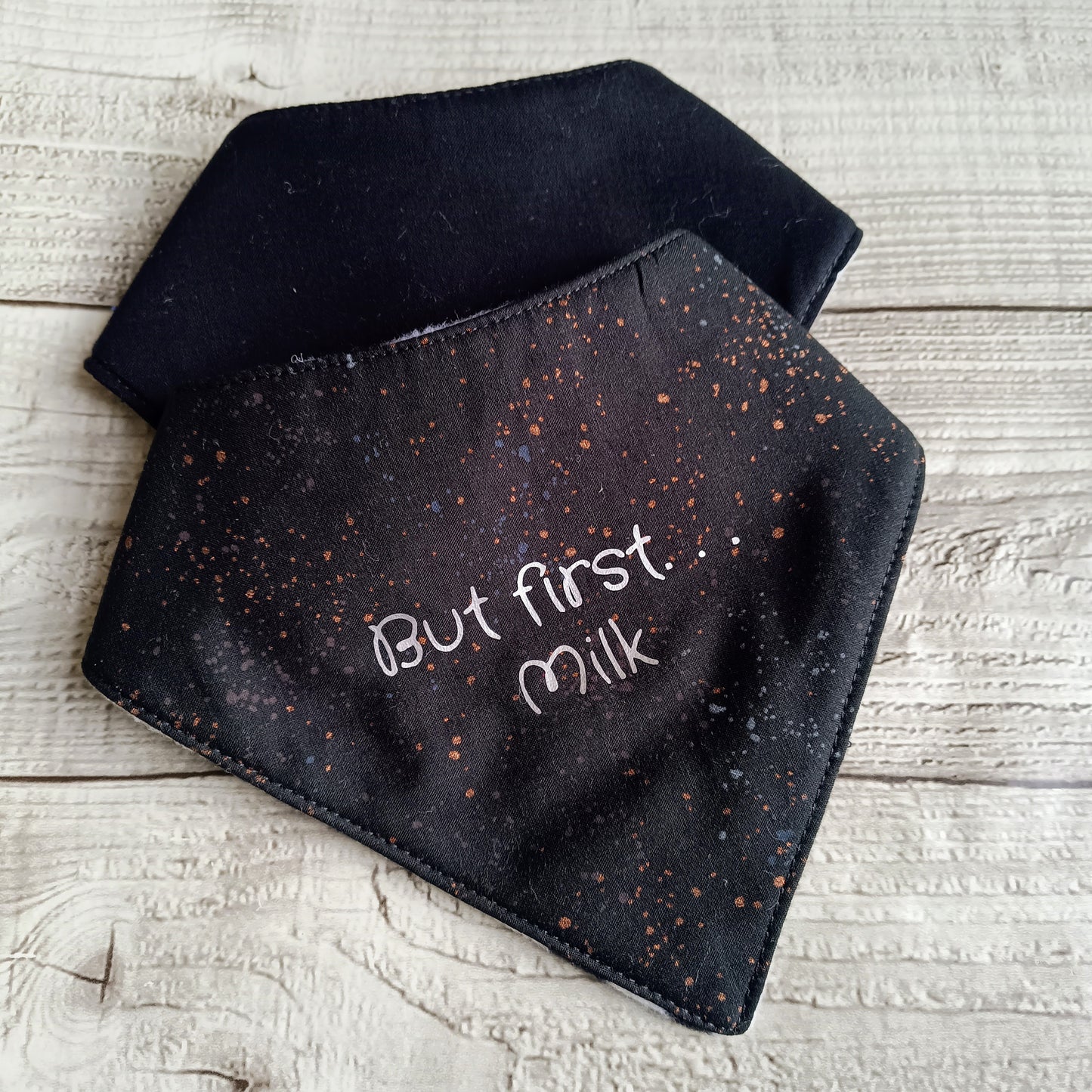 Black & Speckled 2 Piece Bib Set