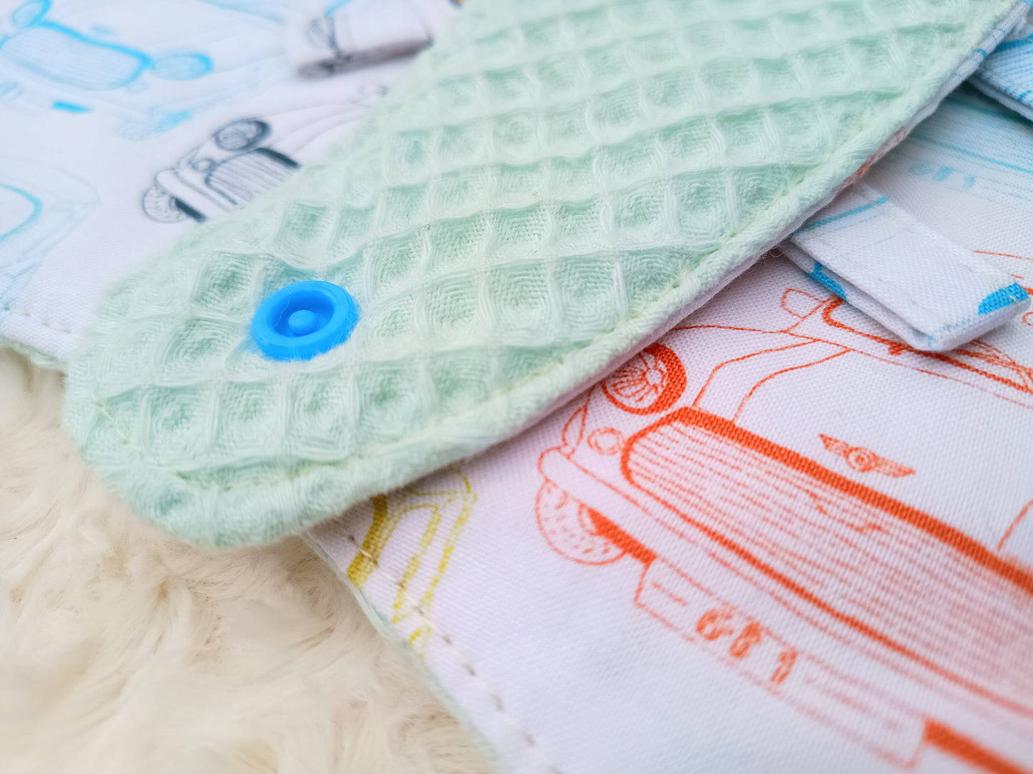 Vintage Car Print Baby Bib Set