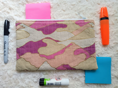 Metalic Camouflarges Canvas Zipper Pouch