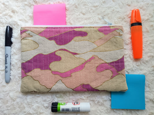 Metalic Camouflarges Canvas Zipper Pouch