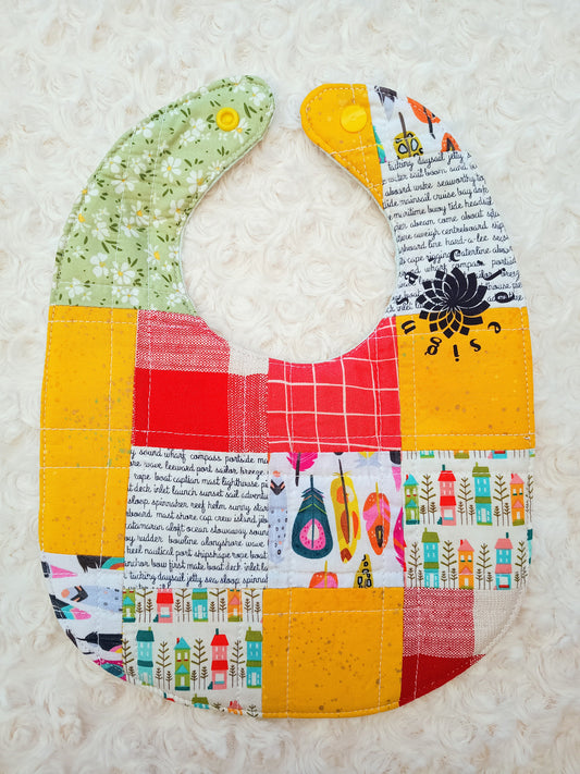 Patchworck Bib and Soft Toy Set