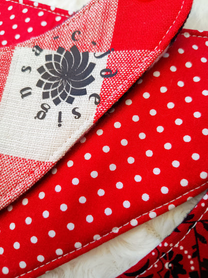 Classic Red Collection Bandana Style Bib Set