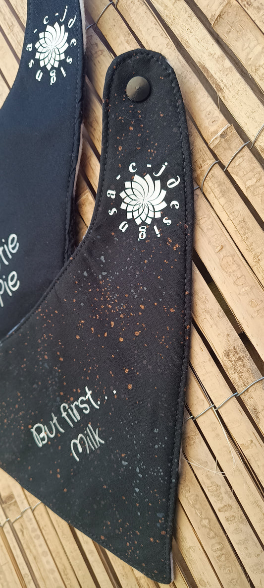 Black & Speckled 2 Piece Bib Set