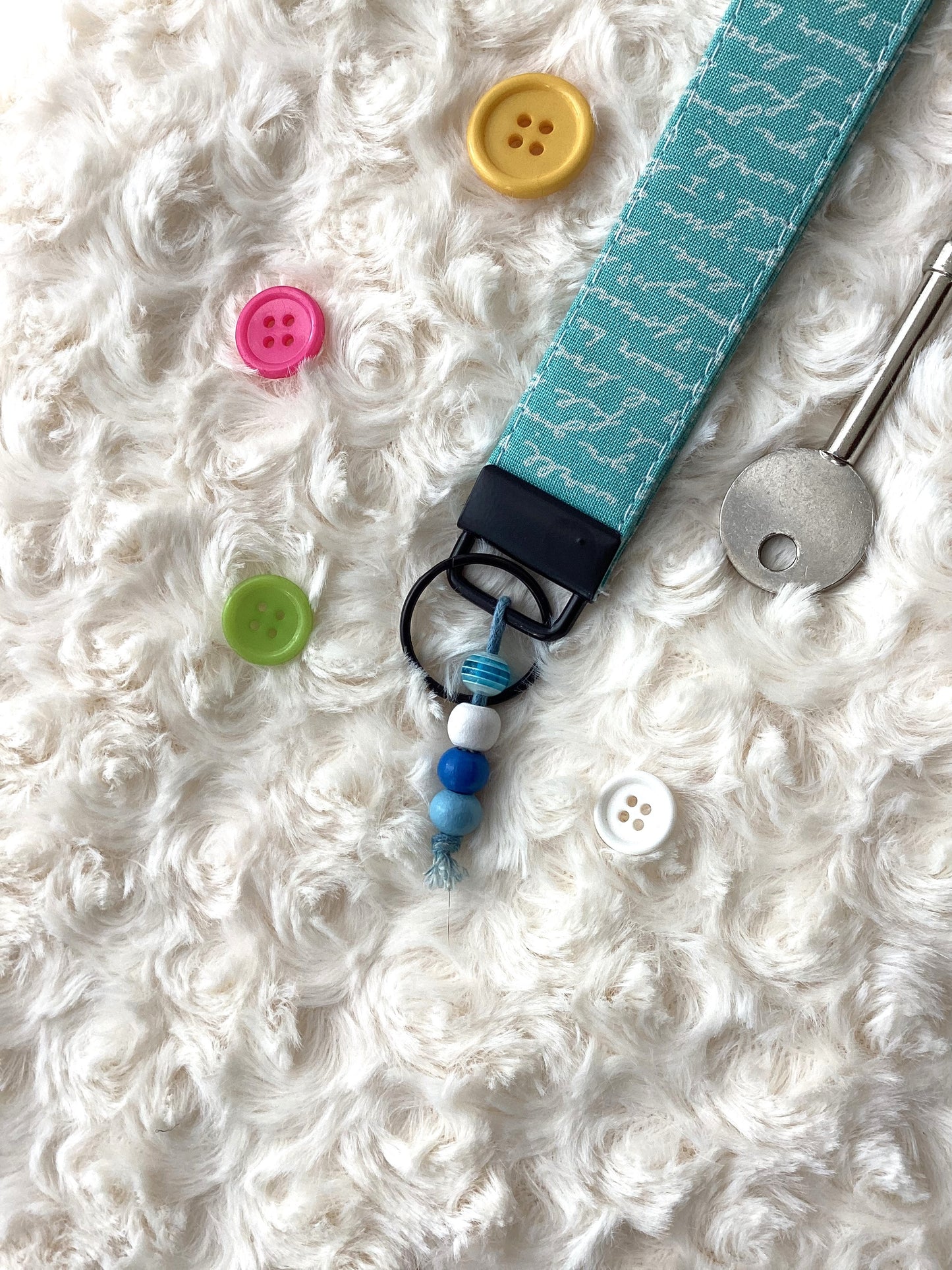 Aqua Script Wristlet