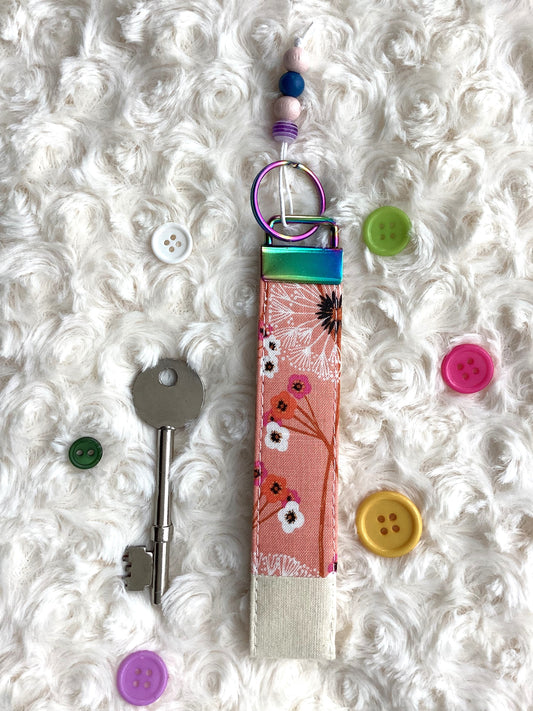 Canvas & Floral Wristlet