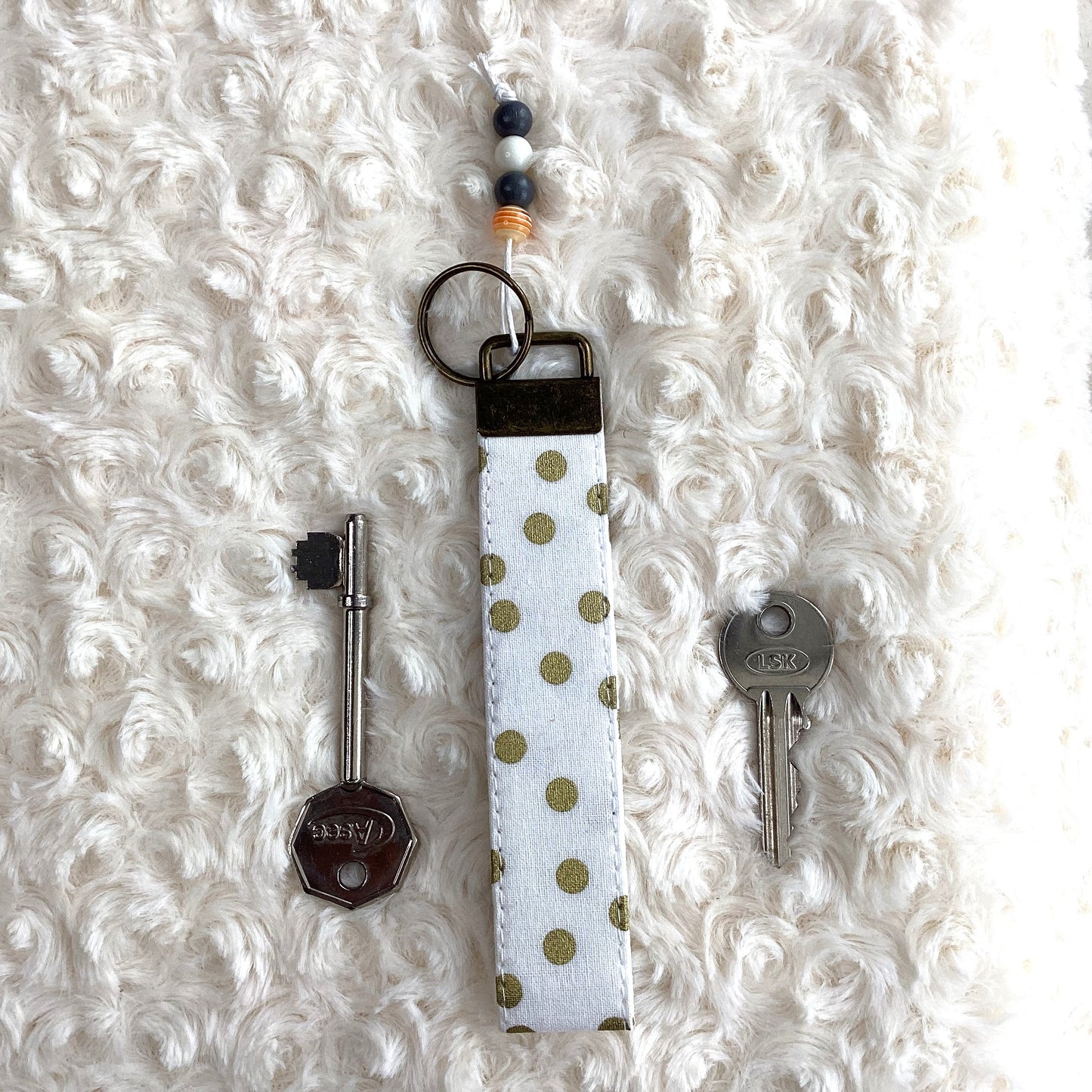 Gold Polka Dot Wristlet