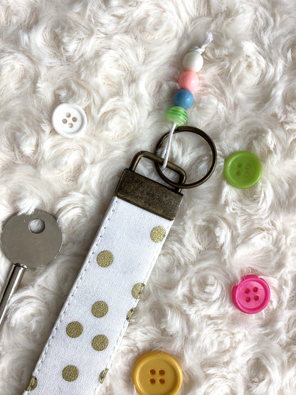 Gold Polka Dot Wristlet