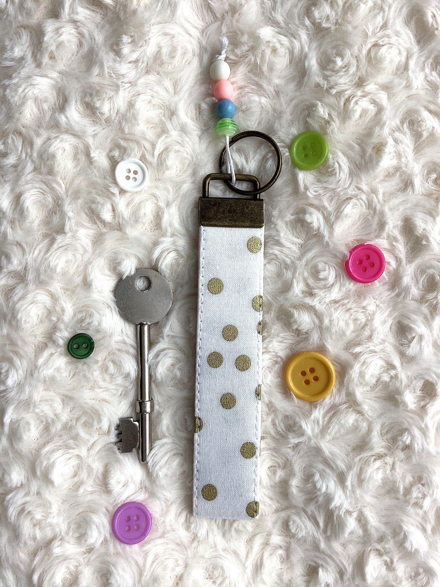 Gold Polka Dot Wristlet